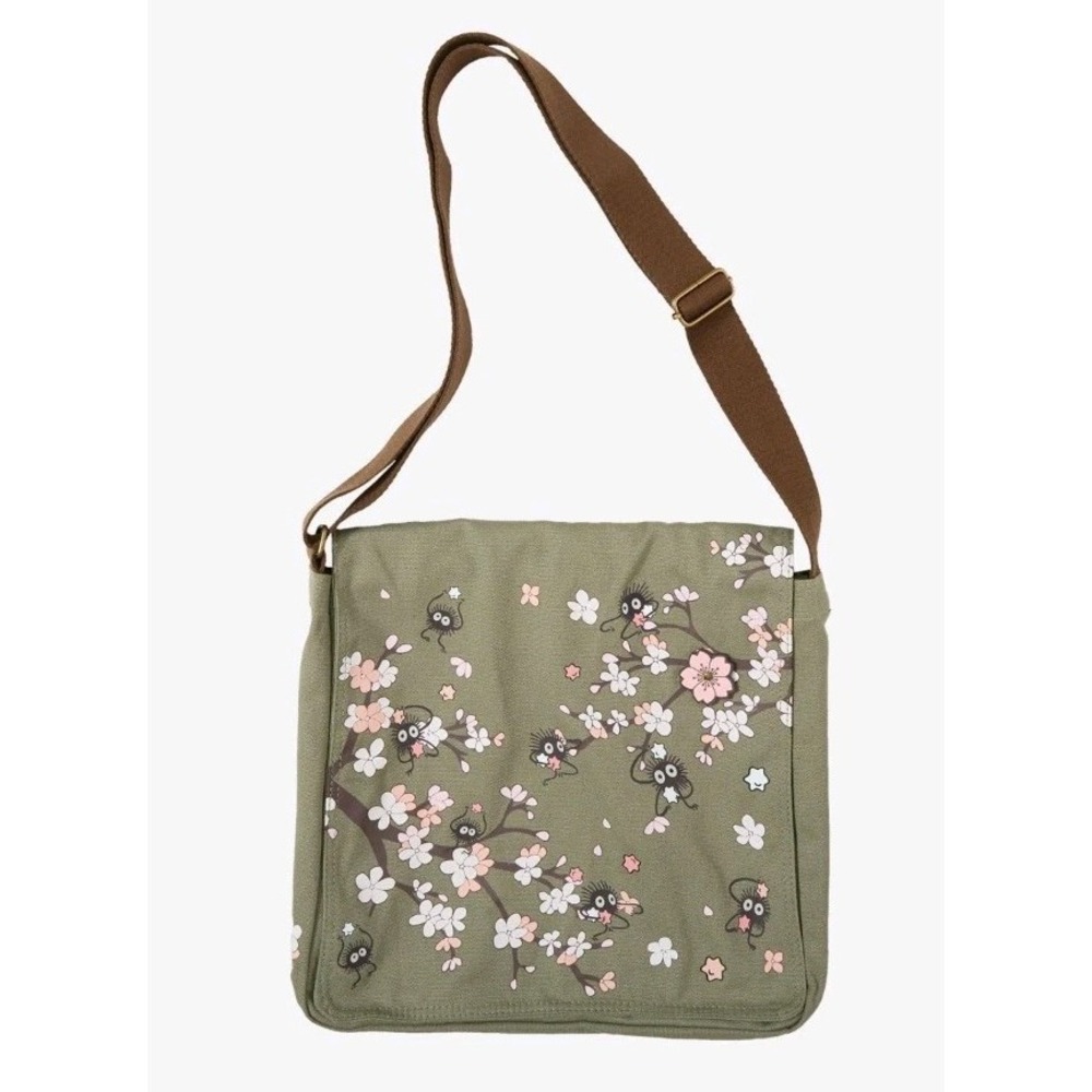 Studio Ghibli Spirited Away Soot Sprite Cherry Blossom Messenger Bag & WALLET! - Picture 2 of 9